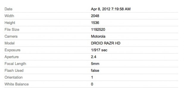 RAZRHD EXIF
